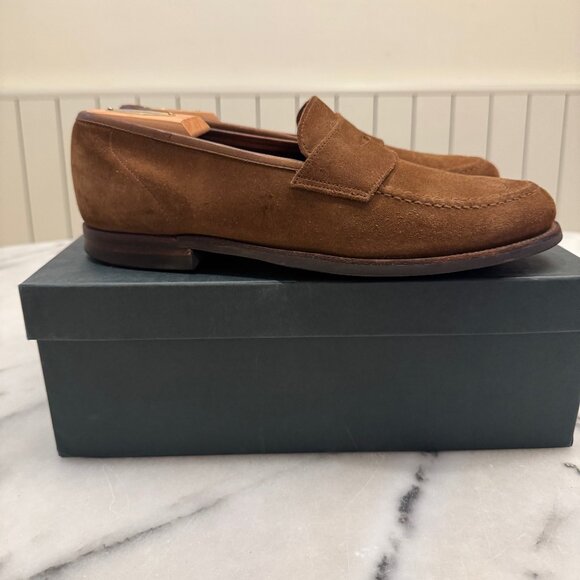 CROCKETT & JONES HARVARD LOAFER SNUFF SUEDE 8.5 UK 9.5 US - Picture 1 of 13